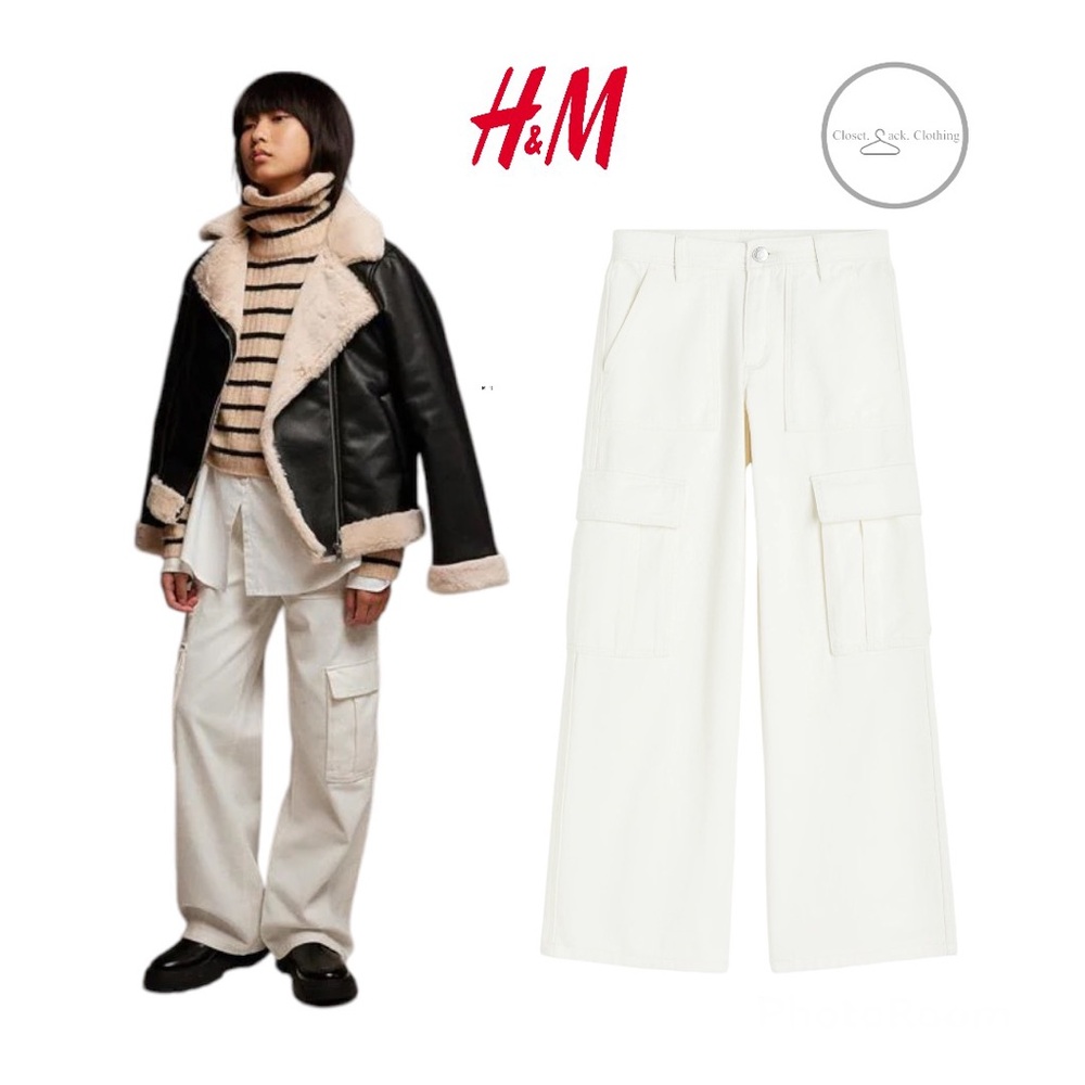 H&M WIDE LEG LOW CARGO PANTS Size 10-11